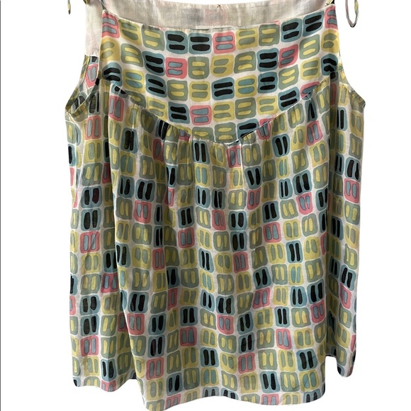 Anna Sui for Anthropologie Mile Marker Printed Silk Tank Size 4 - Picture 4 of 8
